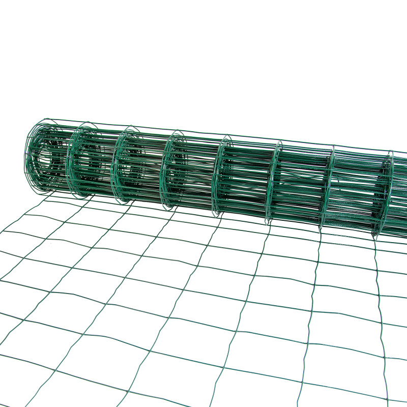 Siatka zgrzewana zielona PCV 0,8x10m ogrodzenie 75x100mm