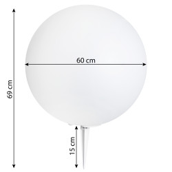 Kula Solarna LUNAR 60 cm ogrodowa wbijana RGB z pilotem