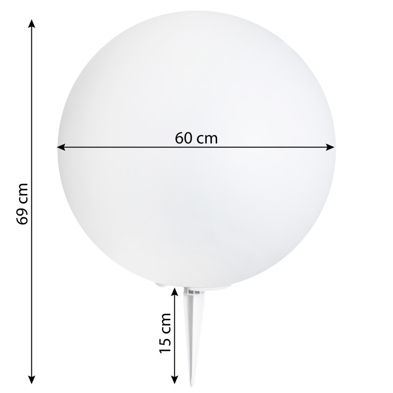 Kula Solarna LUNAR 60 cm ogrodowa wbijana RGB z pilotem