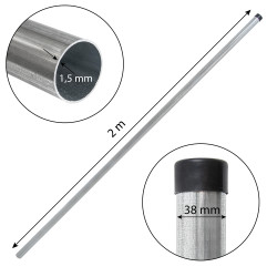 Słupek ogrodzeniowy 200 cm ocynkowany fi 38 mm gr. 1,5 mm słupek okrągły do siatki