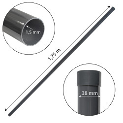 Słupek ogrodzeniowy 175 cm antracyt fi 38 mm gr. 1,5 mm słupek okrągły do siatki
