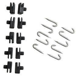 Przelotka drutu do słupka z bolcem czarna do siatki ogrodzenia - 10 sztuk