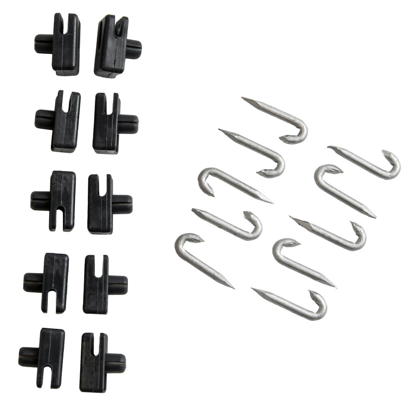 Przelotka drutu do słupka z bolcem czarna do siatki ogrodzenia - 10 sztuk