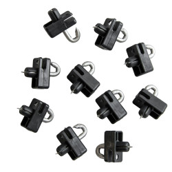 Przelotka drutu do słupka z bolcem czarna do siatki ogrodzenia - 10 sztuk