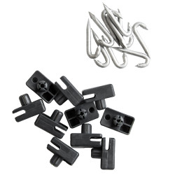 Przelotka drutu do słupka z bolcem czarna do siatki ogrodzenia - 10 sztuk