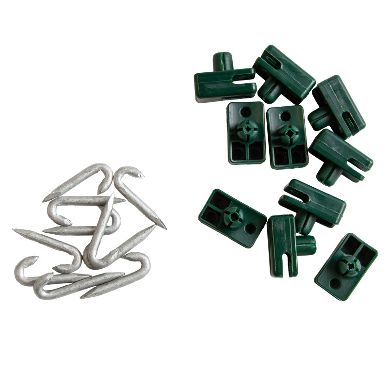 Przelotka drutu do słupka z bolcem zielona do siatki ogrodzenia - 10 sztuk