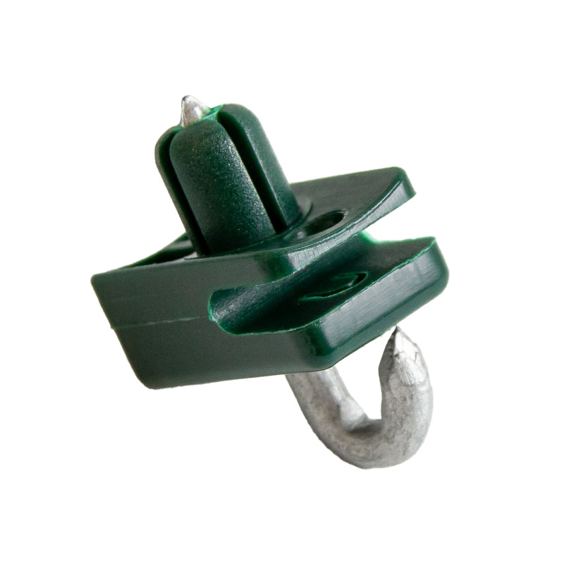 Przelotka drutu do słupka z bolcem zielona do siatki ogrodzenia - 10 sztuk