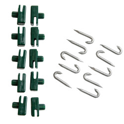 Przelotka drutu do słupka z bolcem zielona do siatki ogrodzenia - 10 sztuk