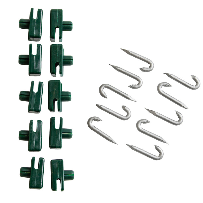 Przelotka drutu do słupka z bolcem zielona do siatki ogrodzenia - 10 sztuk