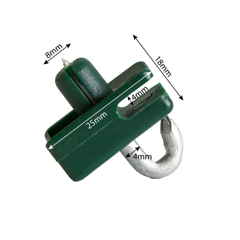 Przelotka drutu do słupka z bolcem zielona do siatki ogrodzenia - 10 sztuk