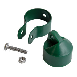 Przegub łączący do słupka ogrodzeniowego fi 38 mm zielony - 10 sztuk