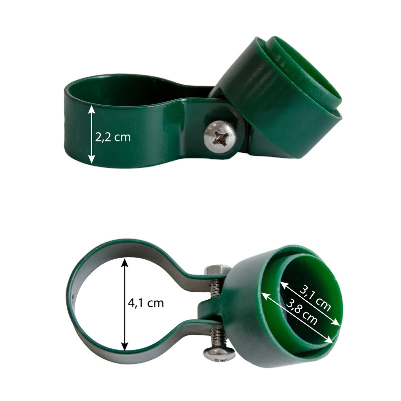Przegub łączący do słupka ogrodzeniowego fi 38 mm zielony - 10 sztuk