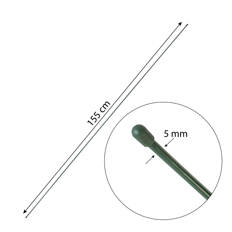 Pręt napinający naciągowy siatkę zielony 155 cm fi 5 mm