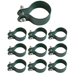 Obejma do ogrodzenia fi 38mm opaska zielona na słupek - 10 sztuk