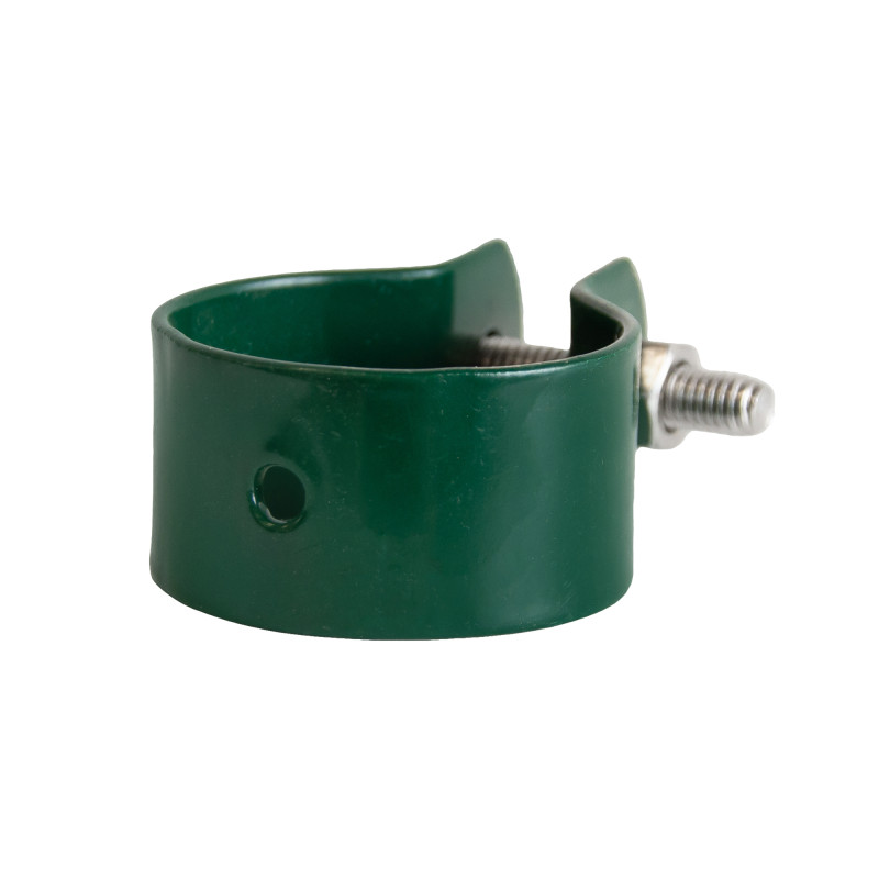 Obejma do ogrodzenia fi 38mm opaska zielona na słupek - 10 sztuk