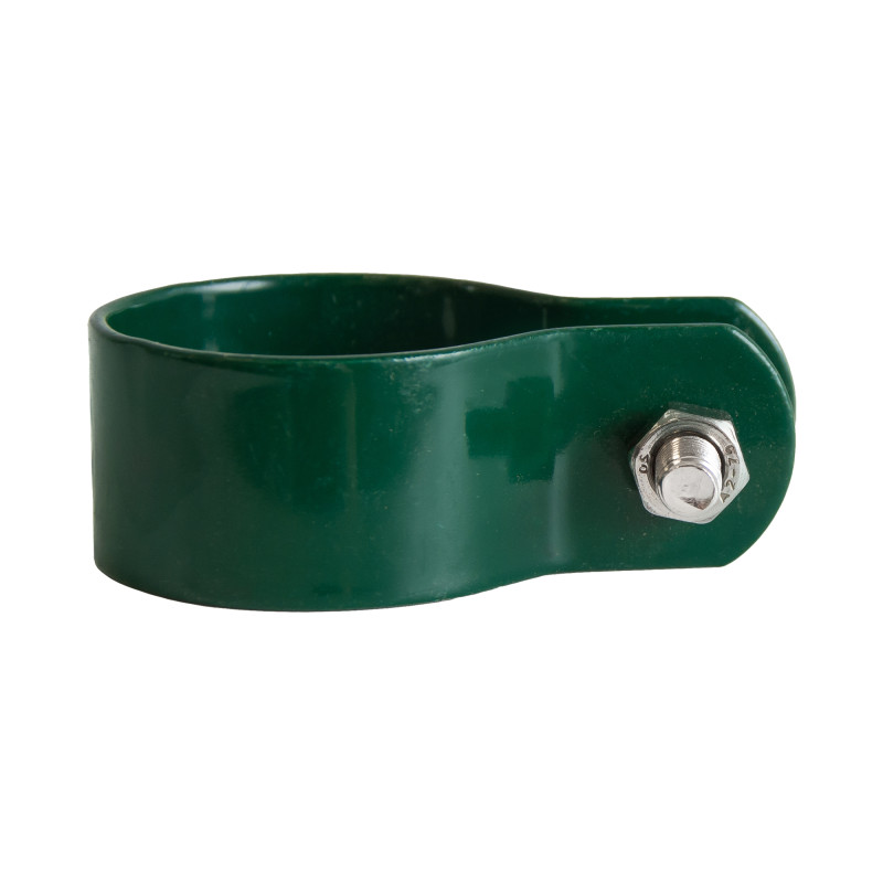 Obejma do ogrodzenia fi 38mm opaska zielona na słupek - 10 sztuk