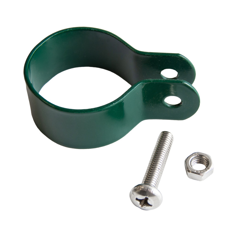 Obejma do ogrodzenia fi 38mm opaska zielona na słupek - 10 sztuk