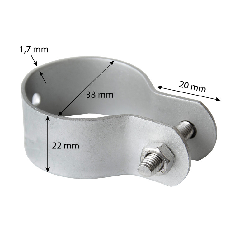 Obejma do ogrodzenia fi 38mm opaska ocynkowana na słupek - 10 sztuk