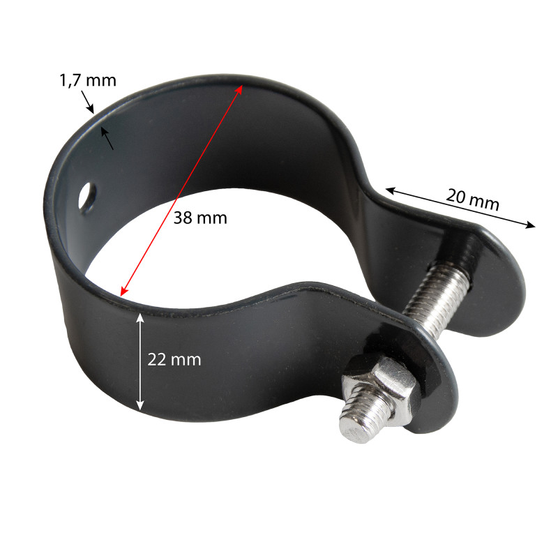 Obejma do ogrodzenia fi 38mm opaska antracytowa na słupek - 10 sztuk