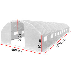 Tunel szklarniowy 40m2 PREMIUM white 4x10m 25mm