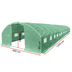 Tunel szklarniowy 48m2 PREMIUM green 4x12m 25mm