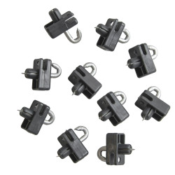 Przelotka drutu do słupka z bolcem antracyt do siatki ogrodzenia - 10 sztuk