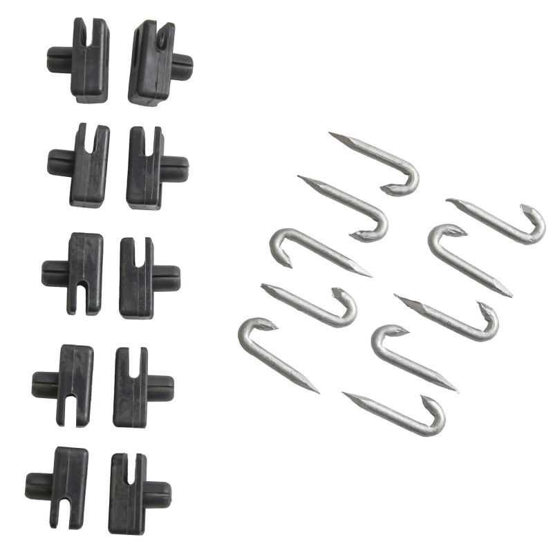 Przelotka drutu do słupka z bolcem antracyt do siatki ogrodzenia - 10 sztuk