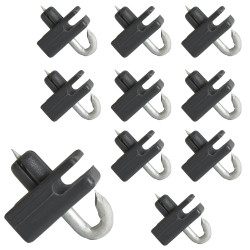 Przelotka drutu do słupka z bolcem antracyt do siatki ogrodzenia - 10 sztuk