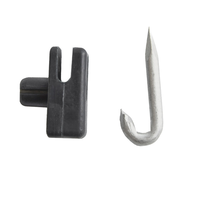 Przelotka drutu do słupka z bolcem antracyt do siatki ogrodzenia - 10 sztuk