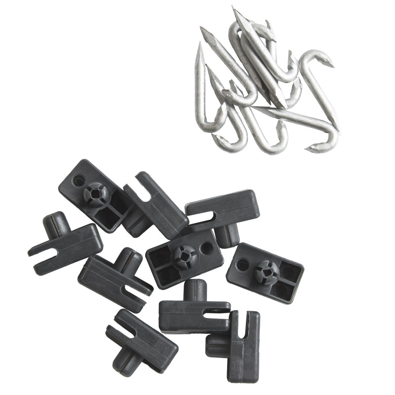 Przelotka drutu do słupka z bolcem antracyt do siatki ogrodzenia - 10 sztuk