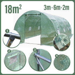 Tunel Szklarniowy 18m2 PREMIUM Green 3x6m grube rurki 25mm