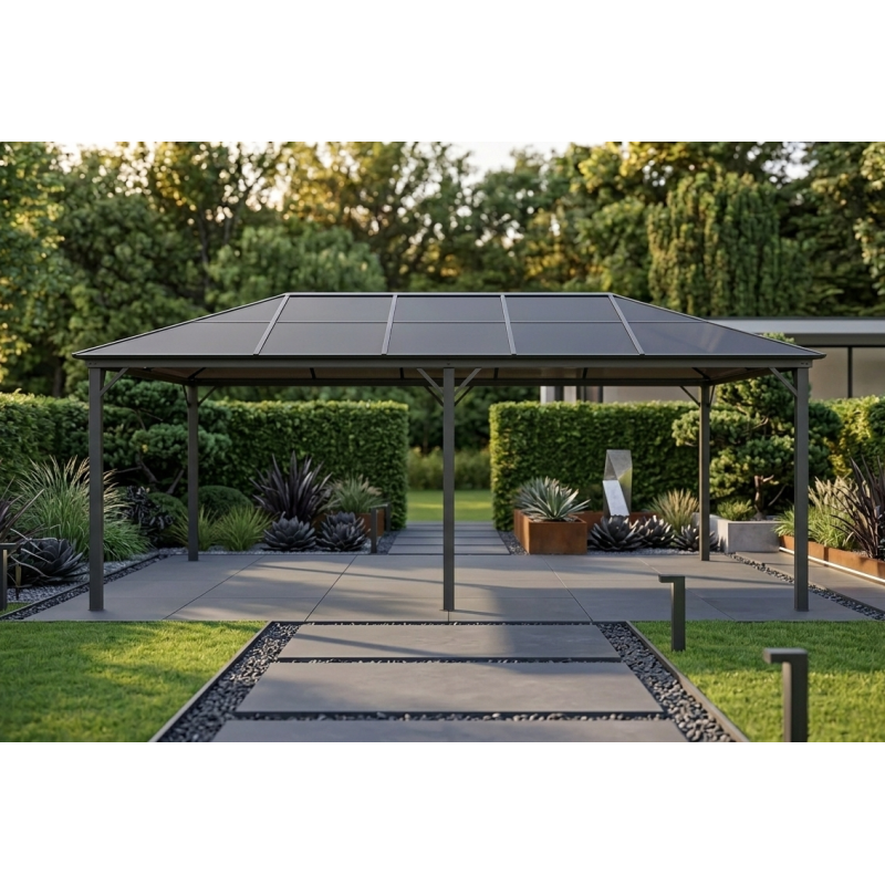 Pawilon ogrodowy 3x6xH2,7m Altana brąz 18m2