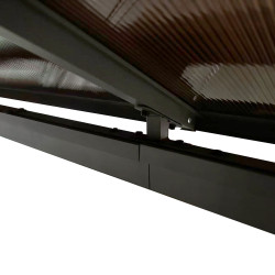 Pawilon ogrodowy brązowy z zasłonami szarymi 3x6xH2,7m Altana 18m2