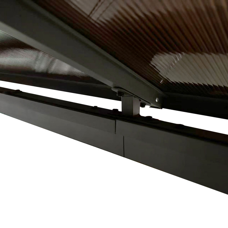 Pawilon ogrodowy brązowy z zasłonami szarymi 3x6xH2,7m Altana 18m2