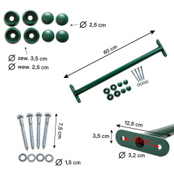 Metalowy drążek na plac zabaw 60 cm zielony