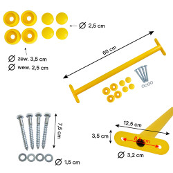 Metalowy drążek na plac zabaw 60 cm żółty