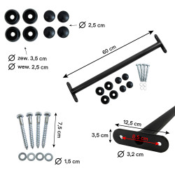 Metalowy drążek na plac zabaw 60 cm czarny