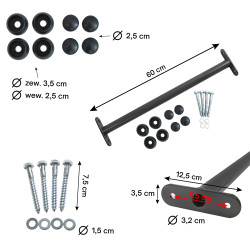 Metalowy drążek na plac zabaw 60 cm antracytowy