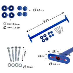 Metalowy drążek na plac zabaw 60 cm niebieski