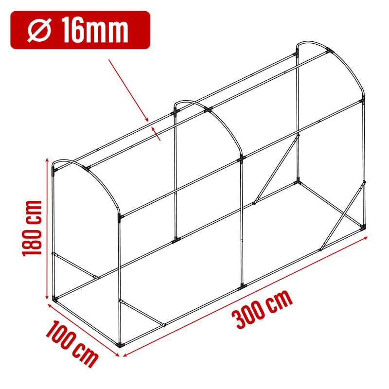 Tunel szklarniowy na pomidory 3x1,8m biały