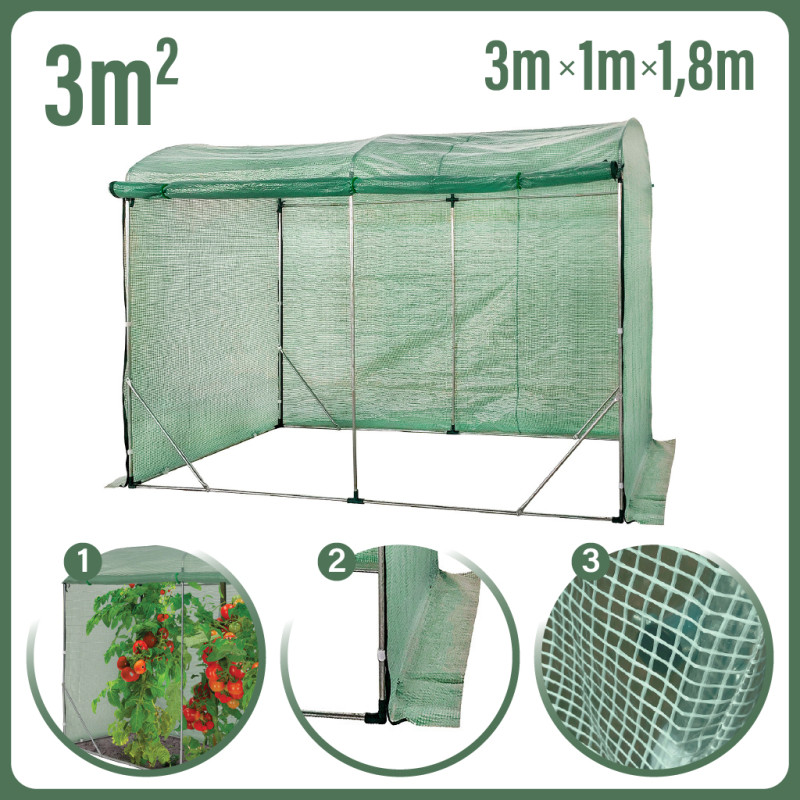 Tunel szklarniowy na pomidory 3x1,8m zielony