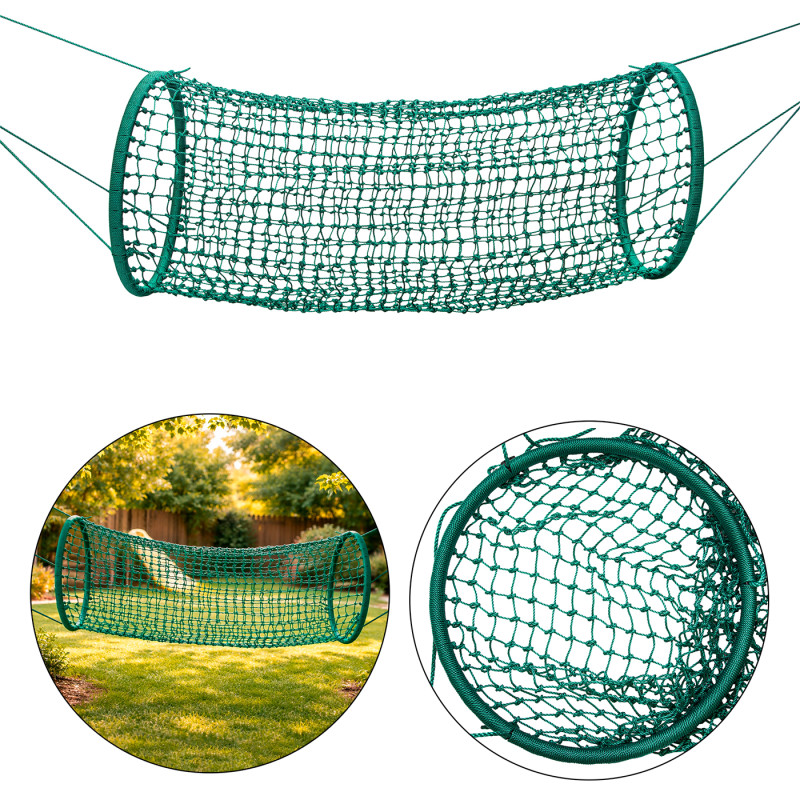 Wiszący tunel linowy ciemny...