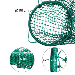 Wiszący tunel linowy ciemny zielony 90x210cm długi Tunel Siatkowy