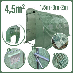 Tunel Szklarniowy 4,5m2 PREMIUM Green 3x1,5m przyścienny grube rurki 25mm