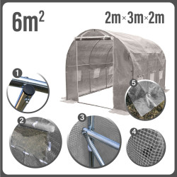 Tunel Szklarniowy 6m2 PREMIUM Grey 2x3m rurki 19mm