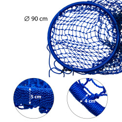 Wiszący tunel linowy niebieski 90x210cm długi Tunel Siatkowy