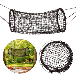 Wiszący tunel linowy brązowy 90x210cm długi Tunel Siatkowy