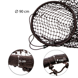 Wiszący tunel linowy brązowy 90x210cm długi Tunel Siatkowy