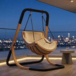 Fotel Alpha Beżowy - bujak ogrodowy