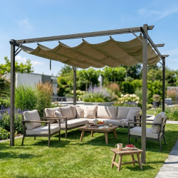 Metalowa pergola do ogrodu 3x4m beżowa